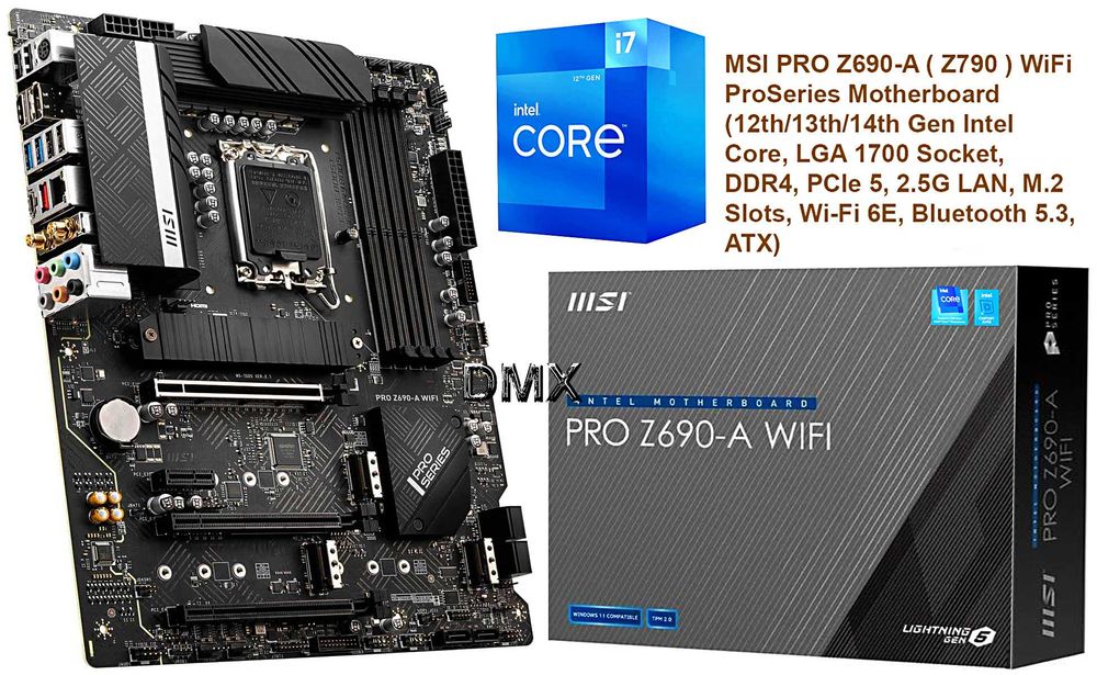 Плата MSI PRO Z690-A WiFi DDR4 + проц Intel Core i7 12700