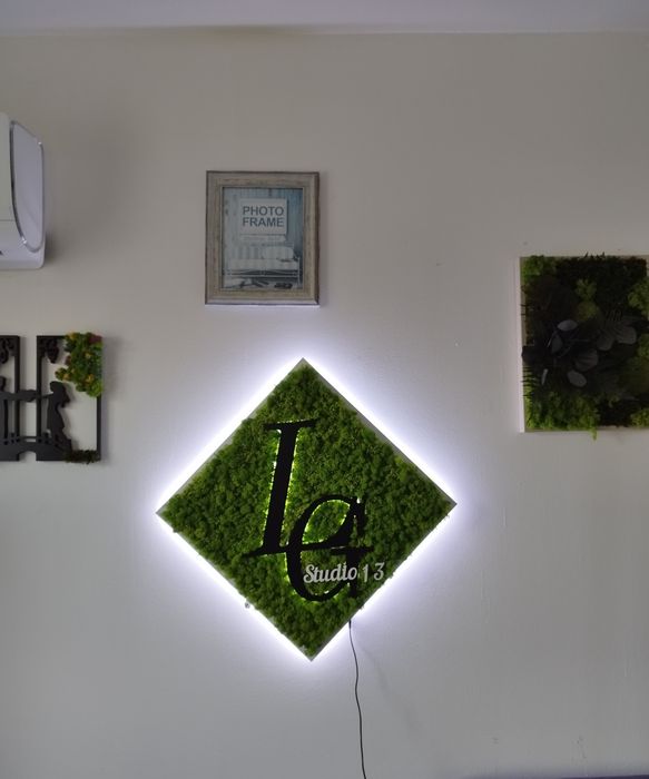 Пано от скандинавски мъх с LED осветление