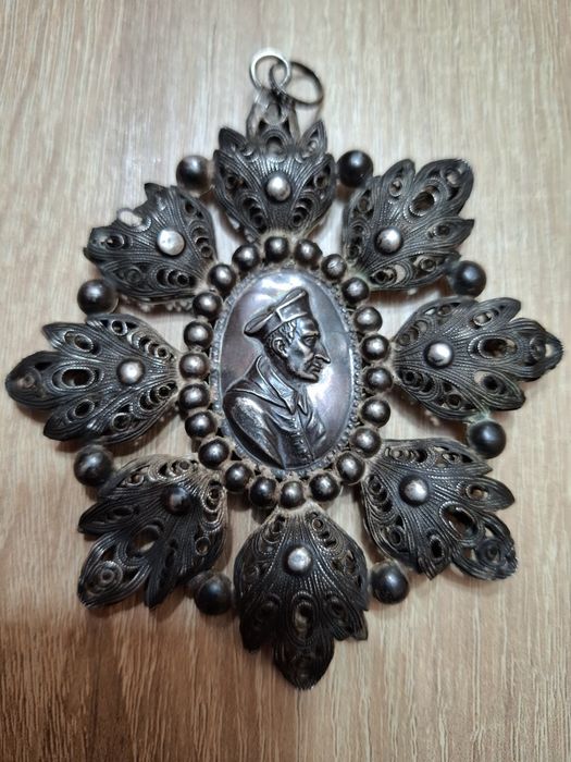 Pandativ/medalion antik argint masiv filigram