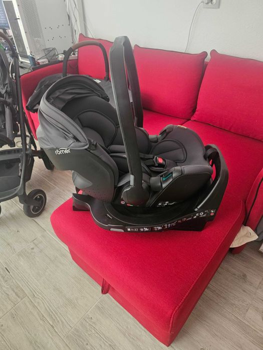 Set Britax Romer Modular  0 - 2 ANI - Scaun, Scoica, Landou, Sport, Baza Isofix Smile 5Z, Midnight Grey