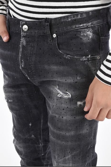 Dsquared 2-Skater Jeans with Jewel Applications