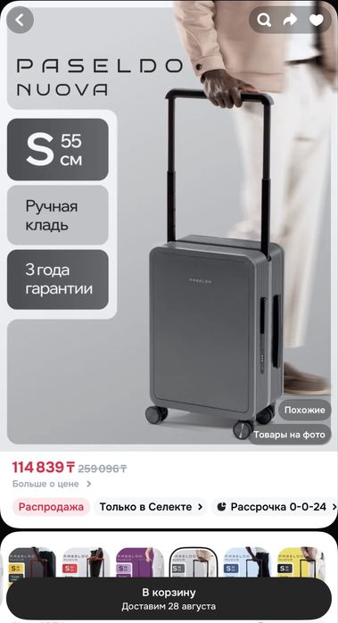 Чемодан для ручной клади Paseldo Nuova