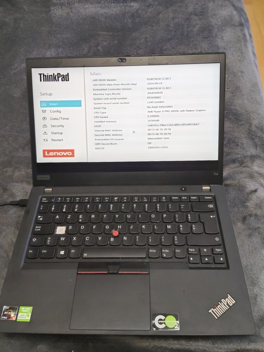 Dezmembrez /vând Lenovo Thinkpad T14 gen 1 ,AMD ryzen 5 4650u,16 GB RAM ,display 14 fhd ips touchscreen ,incomplet