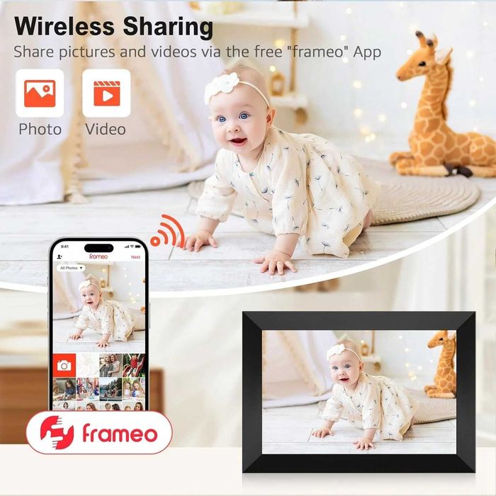Rama foto digitala, VALA® Digital FRAMEO WIFI, 10.1 inch HD IPS Touch