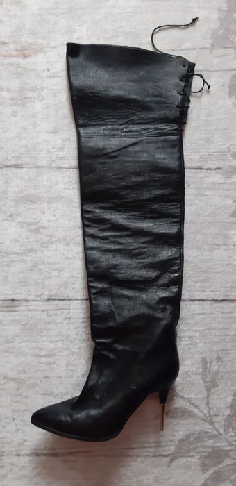 Черни чизми от естествена кожа