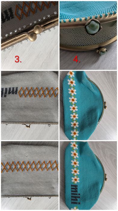 Portofel geantă handmade din mărgele stil vintage cu închidere metalică modele unicat