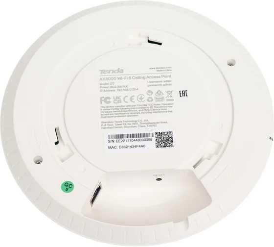 Tenda i27 AX3000, 2,4/5 ГГц, до 2976 Мбит/с,
