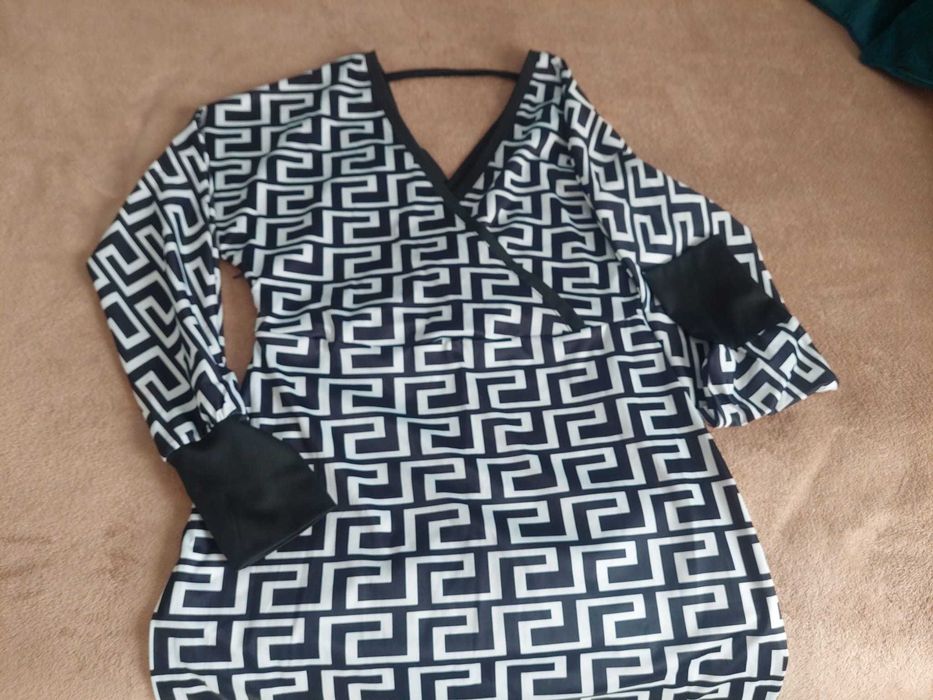 Rochie ocazie print alb/negru - mărimea L-XL Produs NOU