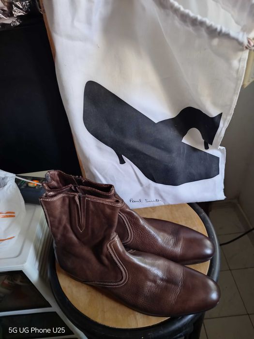 Мъжки боти Paul Smith елегантни кожени боти 39.5 дизайнерски мъжки обувки