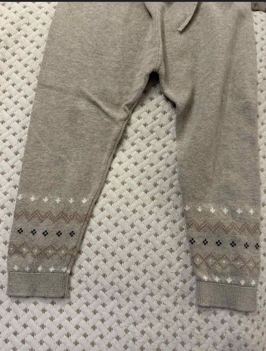 Детски плетени комплекти пуловер и панталон Н&М 98 см зелен и бежов