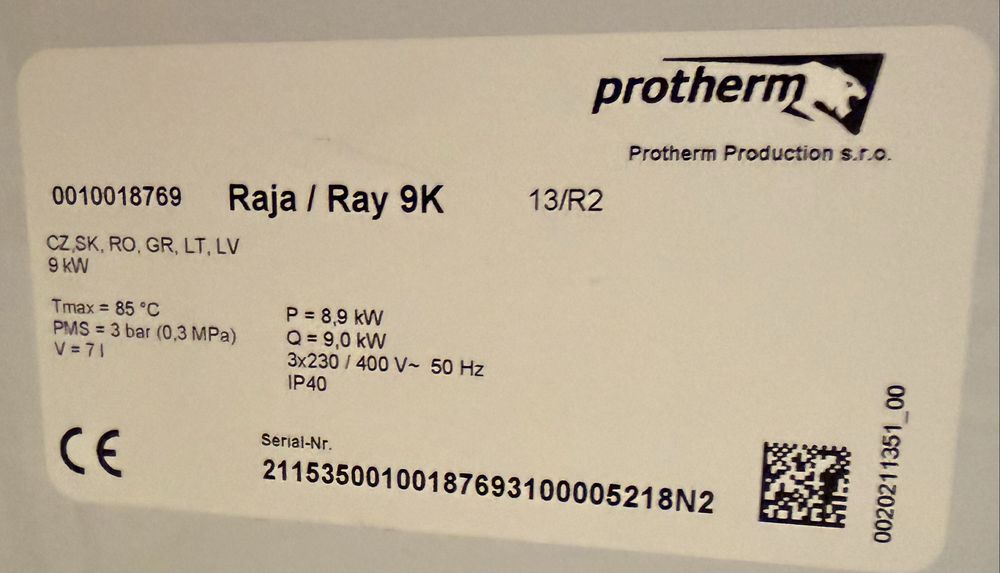 Centrala Electrica PROTHERM 9 kW cu termostat