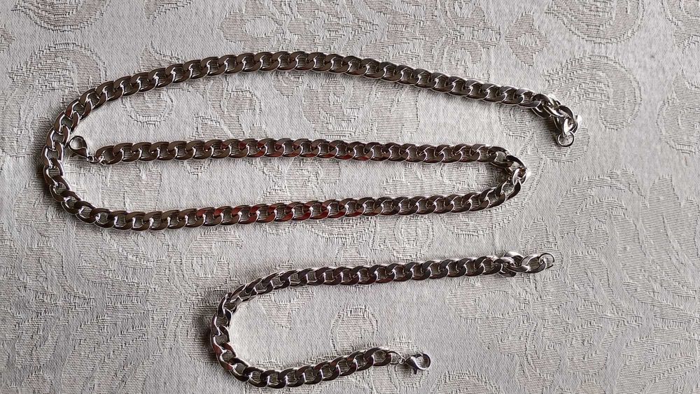 Мъжки ланец и гривна от медицинска стомана