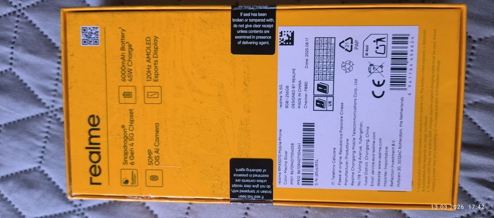 Realme  14  5G.  256 gb