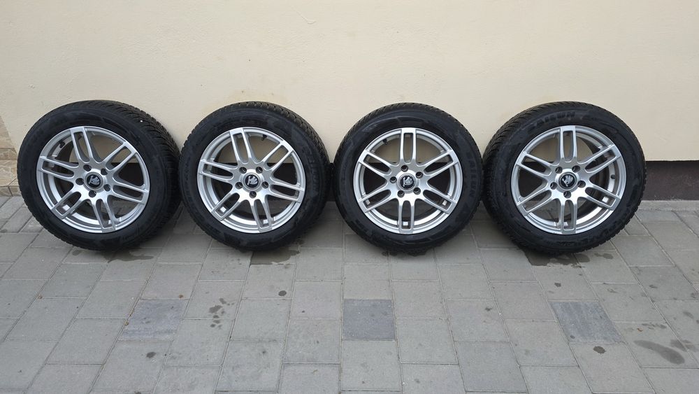 Jante skoda vw audi seat 5x112 r 16 cu cauciucuri de iarna