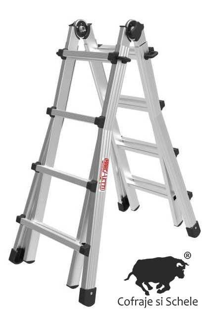 Scari aluminiu telescopice BLACK55 10+10 trepte