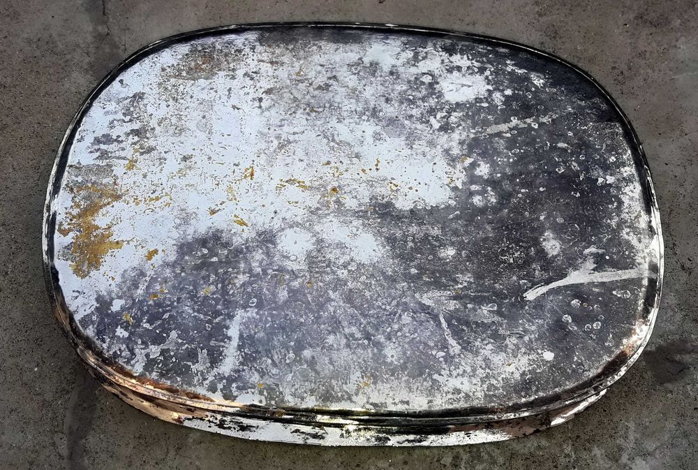 Старинна бронзова, посребрена табла за кафе и напитки.