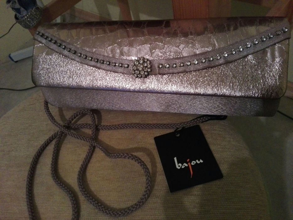 Бална златиста чанта клъч