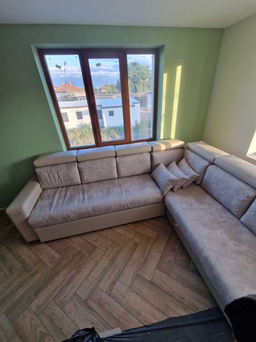 Чисто нов ъглов диван с ракла и функция сън