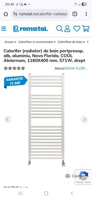 Vând calorifer portprosop aluminiu
