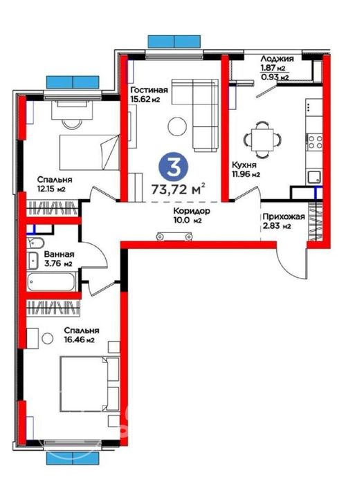 Продаётся 3 комнатная квартира ЖК Botanika Saroyi, NRG, Мирзо Улугбек