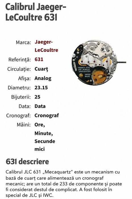 Ceas cronograf Jaeger Lecoultre