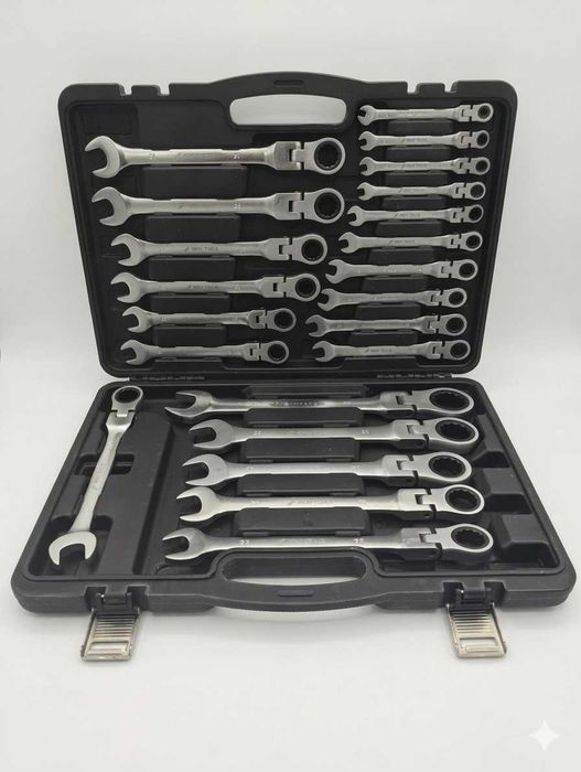 Set 22 Chei Combinate cu Clichet Cap Flexibil 6-32mm Profesional