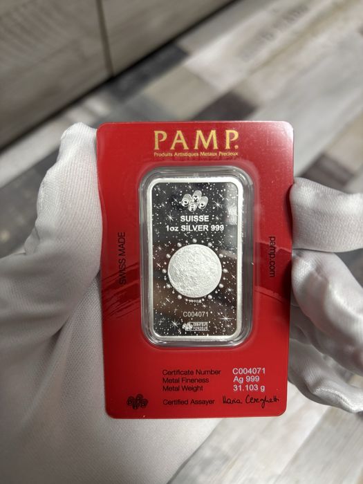 Сребърно кюлче PAMP Година на Коня 31.1гр (1toz)