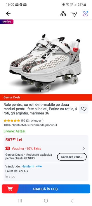 Role pentru, cu roti deformabile pe doua randuri pentru fete si baieti