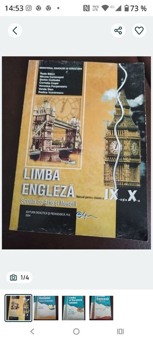 Manual de limba engleza,cl ix- x,Franceza-Geografie-Romana