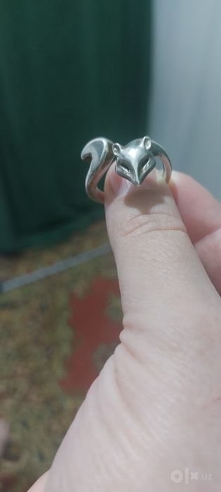 Серебряное кольцо лиса