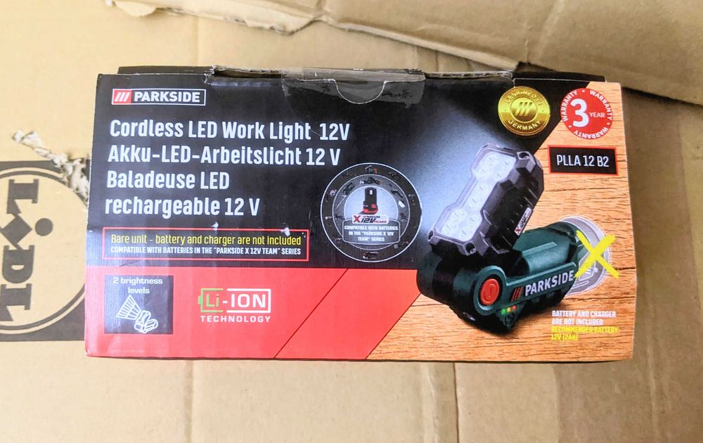 Parkside Прожектор 12V Парксайд Фенер Лампа Осветление Тяло PLLA 12