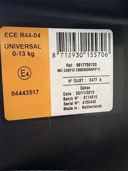 Maxi Cosy i-Size 0-13kg кош/кошница/стол графит