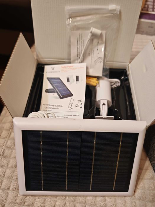 Wasserstein Solar Panel за Ring камери USB-C + стойка Соларен панел за външни камери