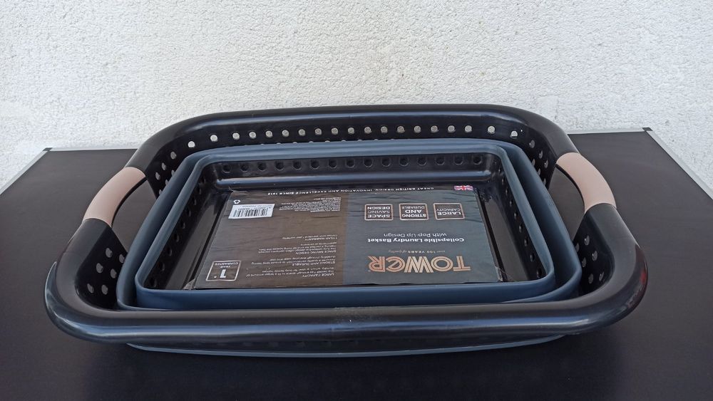 Tower cos de rufe pliabil negru și auriu
economisire spatiu durabil