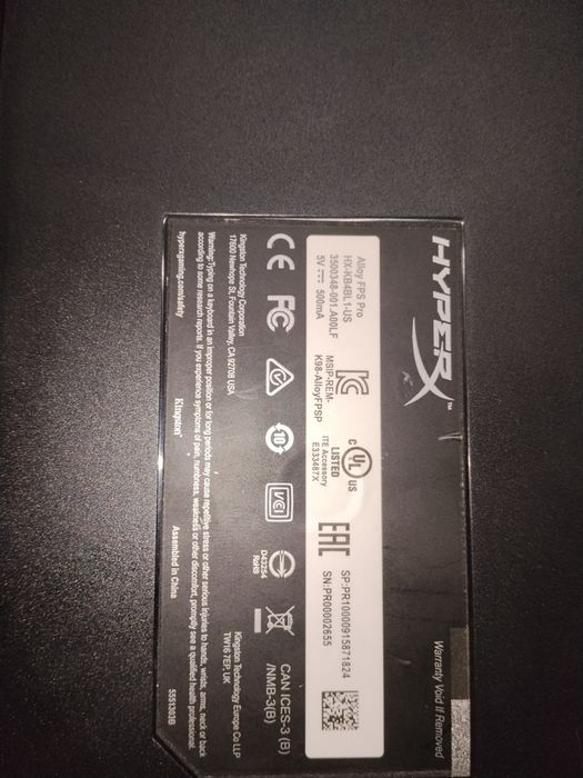 Tastatura hyperx alloy FPS pro neagra  cu switchuri CHERRY MX in stare impecabila plus cablu original.
