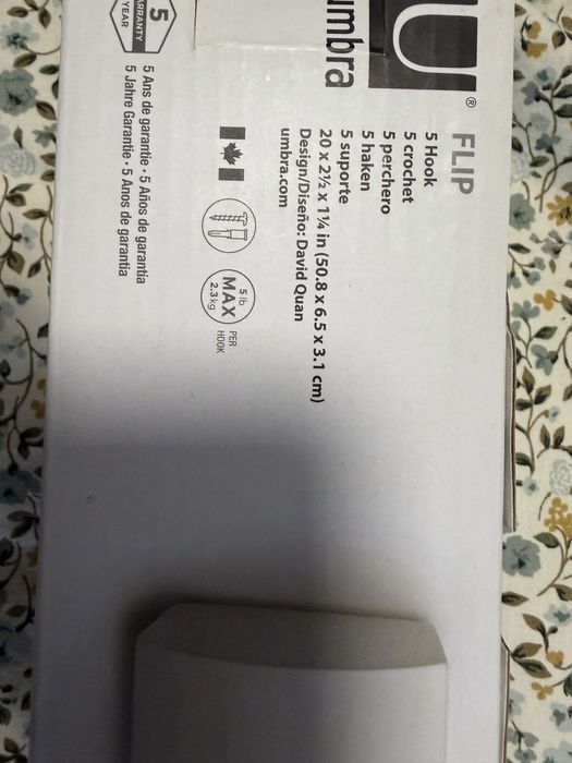 Cuier 5 carlige rabatabile Umbra flip nou