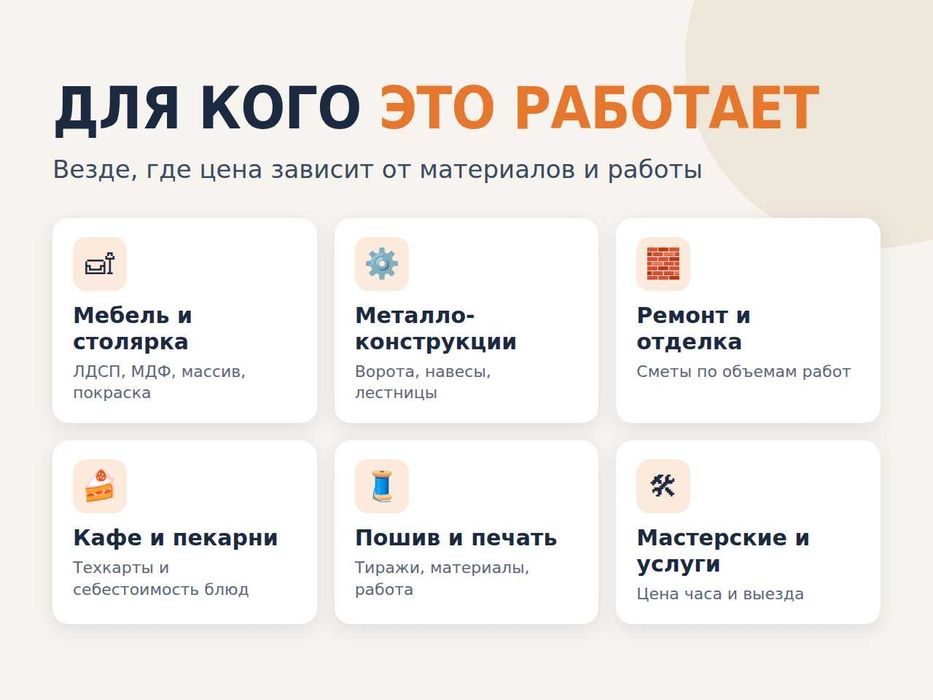 Excel и Google Таблицы, расчет себестоимости
