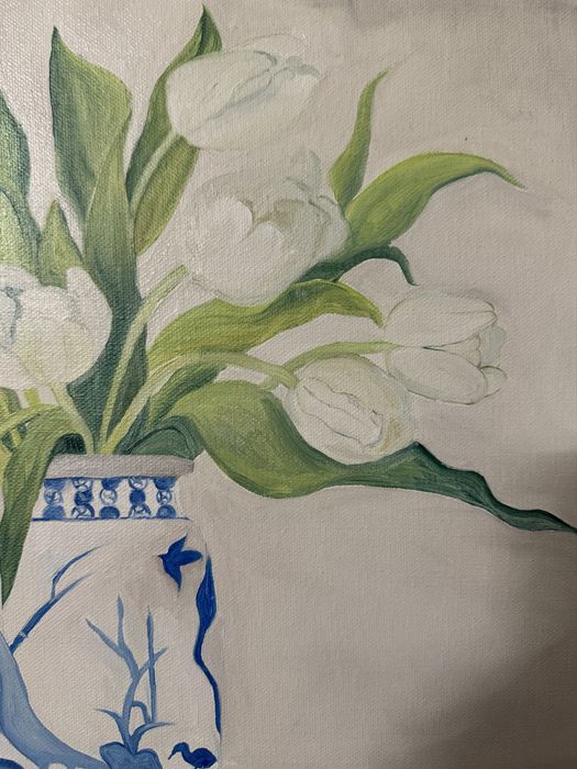 Маслена картина - Бели лалета
