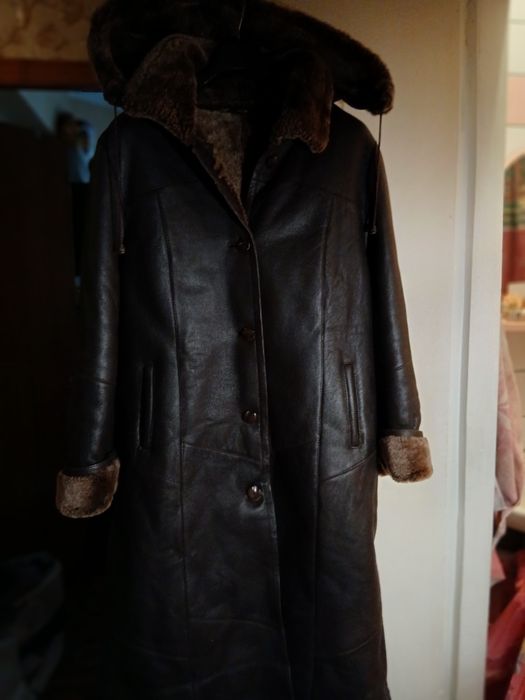 Дубленка коричневая. Кожа натуральная. Б/у.