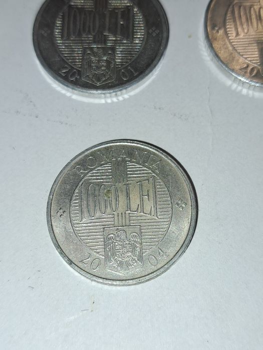 Monede 1000 lei, anii 2000, 2001, 2002, 2003 si 2004, pret 300 lei toate!