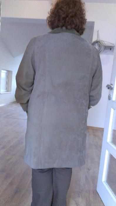 Дамско палто пастелно зеленикав цвят № XL