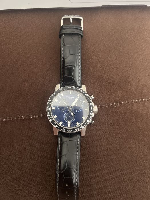 Tissot Supersport Chrono Blue Dial Black Leather