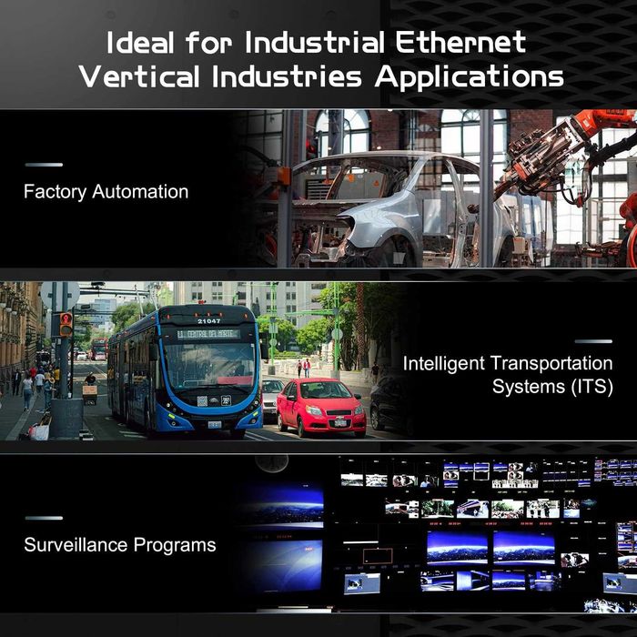 Switch Ethernet industrial Binardat ING05-041G 5 porturi șină DIN 4 port 1 uplink Gigabit DIN Rail,10-100-1000Mbps, montare pe perete fără ventilator