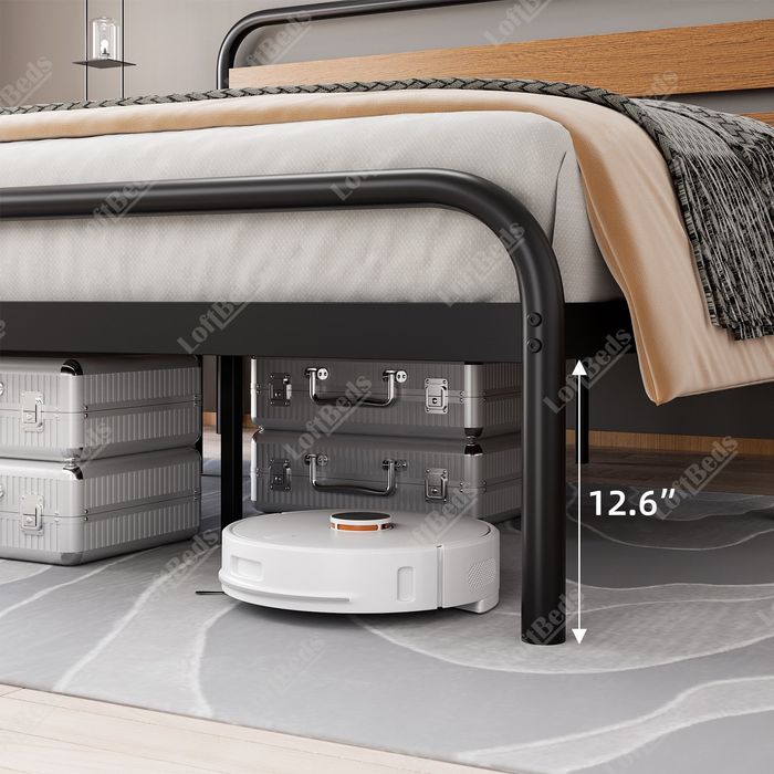 АКЦИЯ, AFINE  Двуспальная кровать 160×200 в стиле hi-tech