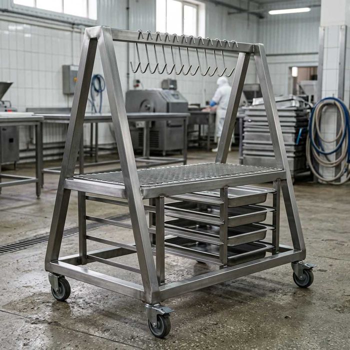 Вешало для туш (Нержавейка) 1100х600х1010 с нижней полкой