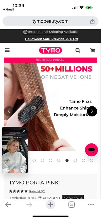 Почти неупотребявана мини четка за стилизиране на коса. Безкабелна.