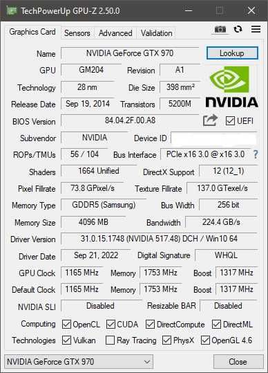 Galax GTX 970  EXOC Black Edition