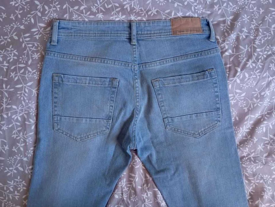 Blugi skinny de bărbați - albastru deschis