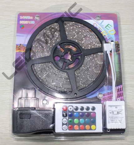 5м. ЛЕД ленти с контролер и захранване за осветление цветна LED лента