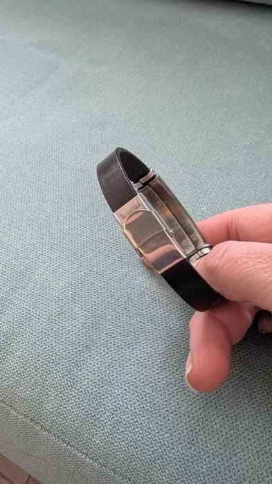 Мъжка гривна естествена кожа/ стомана